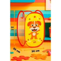 Cesto Infantil Dobrável Telado Organizador de Brinquedos e Roupas Multiuso Divertido e Prático