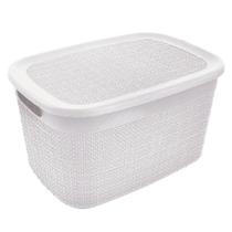Cesto Juta Europa Médio Branco Com Tampa 10,8 Litros