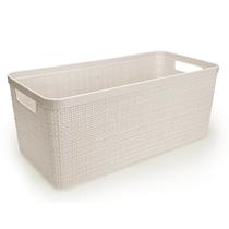 Cesto Juta Organizador 7,4L Alongado Grande Decoração Branco Cesto Juta Organizador 7,4L Alongado Grande Decoração Branco