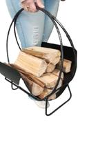 cesto lenha suporte tacho carregar madeira para fogão lareira churrasqueira