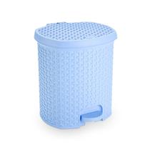 Cesto Lixeira 6 Litros Com Pedal Rattan Azul Claro Banheiro Cesto Lixeira 6 Litros Com Pedal Rattan Azul Claro Banheiro