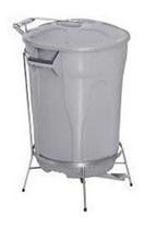 Cesto Lixeira Plástico Pedal Com Armação Em Aço 100 Litros