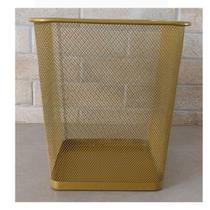 Cesto Lixeira Retangular Metal Aramado Dourada 12L Gv Office Cesto Lixeira Retangular Metal Aramado Dourada 12L Gv Office