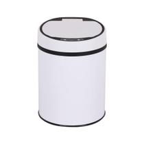 Cesto lixo inox automatico 12l branco sensor grande banheiro