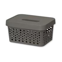 Cesto Marrom 2 Litros Com Tampa Caixa Organizadora Usual