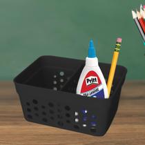Cesto Mini Organizador C 1 Divisoria Mini Preta Empilhável
