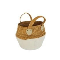 Cesto Multi Uso em Palha e Algodão com Alças