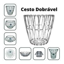 Cesto Multifuncional para Casa Aramado Versátil Dobrável Retrátil Organizador