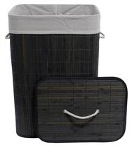 Cesto Multiuso Bambu Organizador Roupa Suja Dobrável 72lts