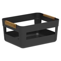 Cesto Multiuso com Alça em Bambu Lume Preto Fechado CLB200PTF - Ou Cesto Multiuso com Alça em Bambu Lume Preto Fechado CLB200PTF - Ou