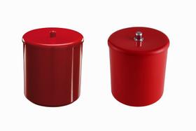 Cesto Multiuso Com Tampa Diam 20X25 - Vermelho