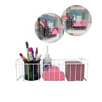 Cesto multiuso Cozinha Banheiro Lavanderia em Aço Branco N0 Parede Móveis