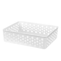 Cesto Multiuso Empilhável Organizador Médio Lavanderia Prático Versátil Decorativo