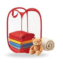 Cesto Multiuso Flexível Dobrável 56cmx34cm Organizador Roupas Brinquedos Tela Nylon com Alças Para Transporte