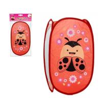 Cesto multiuso infantil joaninha organizador de roupas brinquedos sapatos quarto banheiro