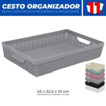 Cesto Multiuso Organizador Armário Gaveta Lavanderia G 45x32