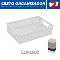 Cesto Multiuso Organizador Armário Gaveta Lavanderia P 24x16