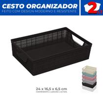 Cesto Multiuso Organizador Armário Gaveta Lavanderia P 24x16