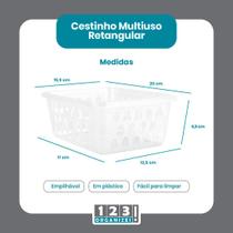 Cesto Multiuso Organizador Médio Transparente 20x15,5x6,5Cm