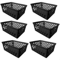 Cesto multiuso organizador p 16x12x6cm 6un - preto