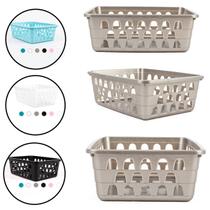 Cesto Multiuso Organizador Pequeno 16x12x6Cm Cinza 123Organizei Cesto Multiuso Organizador Pequeno 16x12x6Cm Cinza 123Organizei