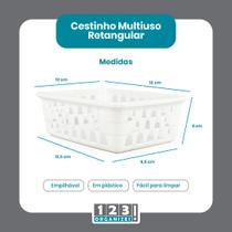 Cesto Multiuso Organizador Pequeno Branco 16x12x6Cm Cesto Multiuso Organizador Pequeno Branco 16x12x6Cm