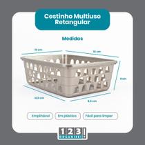 Cesto Multiuso Organizador Pequeno Cinza 16x12x6Cm