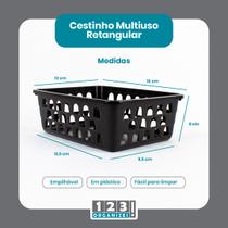 Cesto Multiuso Organizador Pequeno Preto 16x12x6Cm Cesto Multiuso Organizador Pequeno Preto 16x12x6Cm