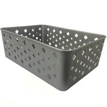 CESTO MULTIUSO ORGANIZADOR PREMIUM 19x13,5x6,5 - 4UN - CINZA