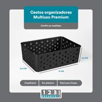Cesto Multiuso Organizador Premium Preto 123Organizei