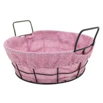 Cesto Multiuso Porta Frutas Aço Inox Rosa Fruteira 25cm
