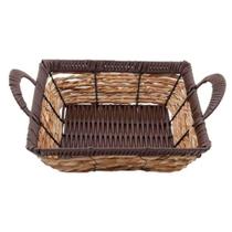 Cesto Multiuso Porta Frutas Palha Fruteira Com Alça 32cm