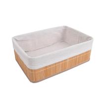 Cesto Multiuso Retangular de Bambu com Forro 29CM - OIKOS