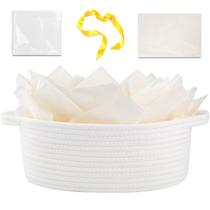 Cesto OIAHOMY 30x20x13cm Corda de Algodão Trançada Branco Cesto OIAHOMY 30x20x13cm Corda de Algodão Trançada Branco