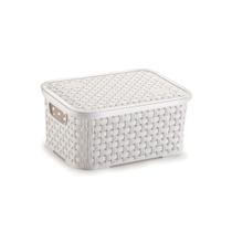 Cesto Organ Rattan C/tp 2 L - Branco Nitron Cesto Organ Rattan C/tp 2 L - Branco Nitron