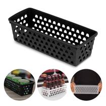 Cesto Organização Plastico Retangular Multiuso 28cm Comprido Preto Branco Rosa Transparente Cesto Organização Plastico Retangular Multiuso 28cm Comprido Preto Branco Rosa Transparente