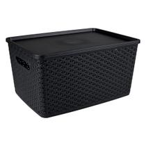 Cesto Organizador 15L Rattan Plasnorthon 1560 Preto