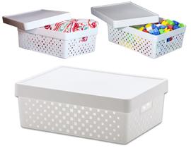 Cesto Organizador 16 Litros C/Tampa 39x29x14cm QUADRATTA BRANCA 843 Paramount Cesto Organizador 16 Litros C/Tampa 39x29x14cm QUADRATTA BRANCA 843 Paramount