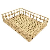 Cesto Organizador 35X25X8Cm Bandeja Guatos Palha Natural
