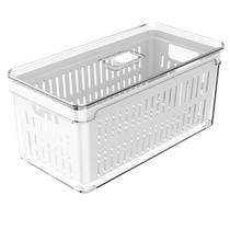 Cesto Organizador 5 Litros Clear Fresh Pote Para Geladeira Cozinha Multiuso Porta Frutas Saladas Legumes
