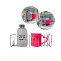 Cesto Organizador Aramado Multiuso Preto Branco Cromado 30x9