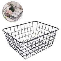 Cesto organizador aramado retangular multiuso black 27,5x21,5x12,5cm