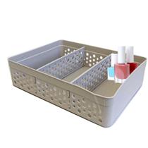 Cesto Organizador Armário Gaveta 2 Divisórias GG Cinza Cesto Organizador Armário Gaveta 2 Divisórias GG Cinza