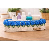 Cesto Organizador Artesanal em Crochê Decorativo Multiuso Porta Objetos, Cosméticos e Organização Cesto Organizador Artesanal em Crochê Decorativo Multiuso Porta Objetos, Cosméticos e Organização