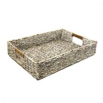 Cesto Organizador Artesanal Natural Retro Algas Marinhas Caixa Armazenamento Organizadora Objeto de Decoração 3x40cm - Mabel