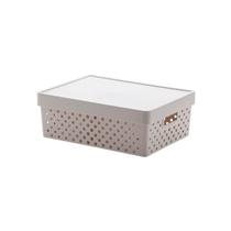 Cesto Organizador C/ Tampa 39 X 29 X 14 Cm Quadratta Creme
