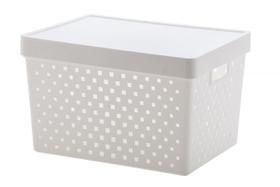 Cesto Organizador C/ Tampa Quadratta Branco 39x29x24Cm - Paramount