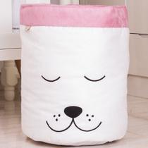 Cesto Organizador Cachorra Off White e Rosê