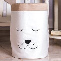 Cesto Organizador Cachorro Off White e Cáqui