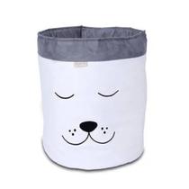Cesto Organizador Cachorro Off White e Cinza